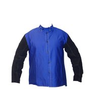 Powerweld Welding Jacket, FR Cotton with Leather Sleeves, Large PW9230L